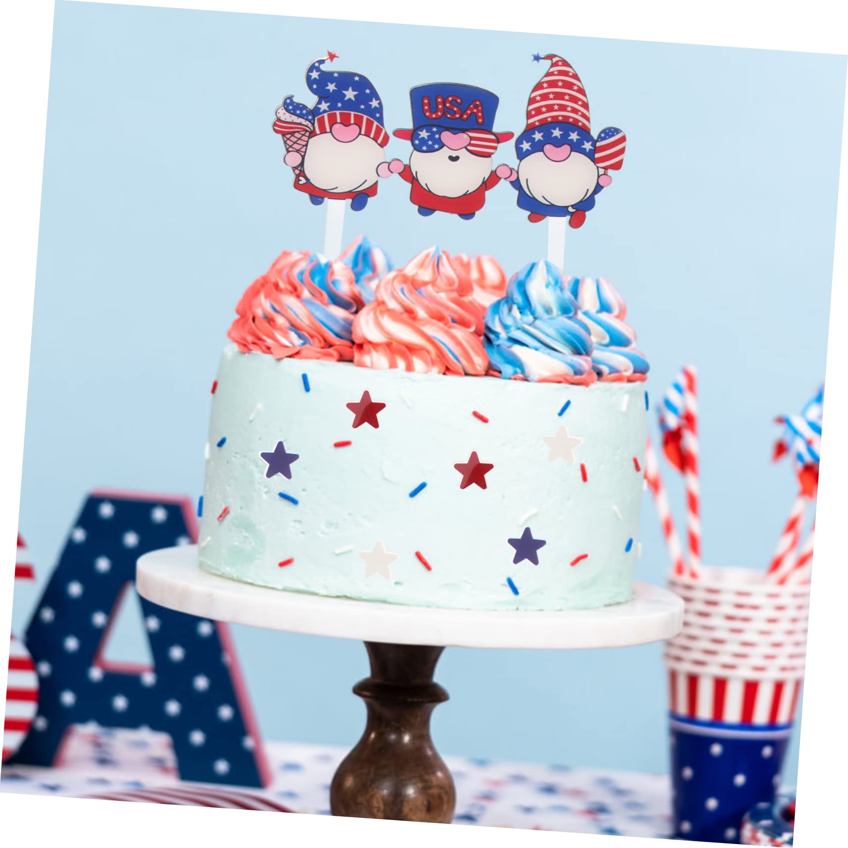 Amazon.co.jp: CHILDWEET 16個カップケーキピック 独立記念日ケーキ